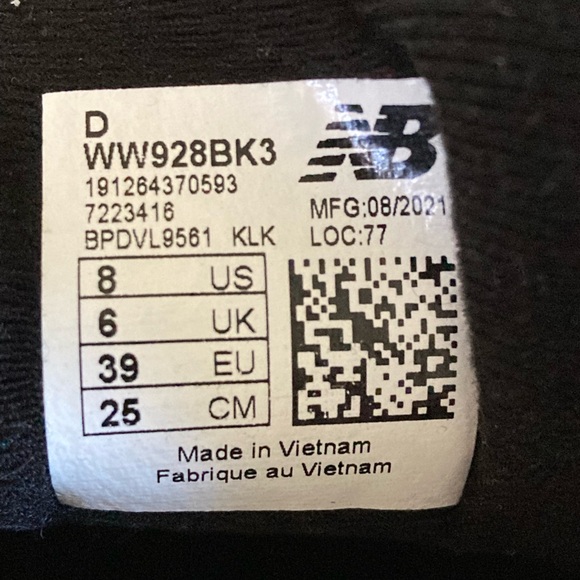 New Balance Black Leather Lace Up Walking Shoes 928V3 Sneakers WW928BK3 Womens 8 - Picture 10 of 11